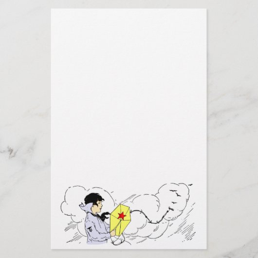 Vliegeren op een Windy Day Stationery Briefpapier (Voorkant)