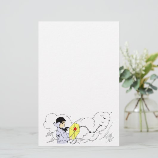 Vliegeren op een Windy Day Stationery Briefpapier (Staand voorkant)