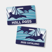 Vliegerleraar pas badge (Voor- en achterkant)