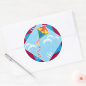 vliegerplezier ronde sticker (Envelop)