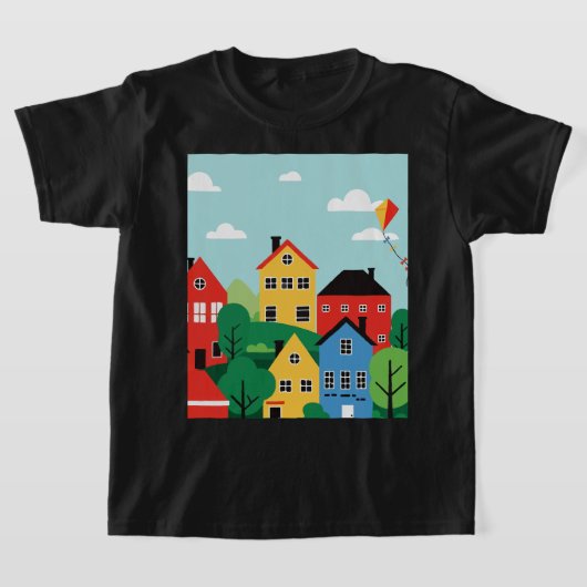 Vliegers boven de stad t-shirt (Laagn)
