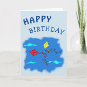 Vliegers in de lucht Gelukkige Verjaardag Kaart (Voorkant)