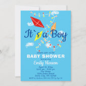 Vliegers in de lucht Het is een Boy Baby shower Ui Kaart (Voorkant)