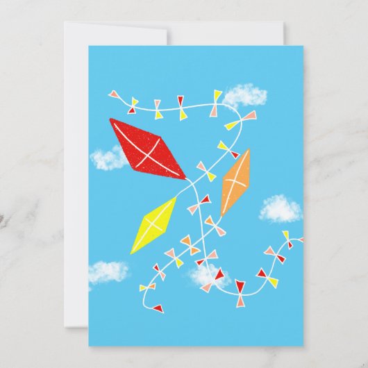 Vliegers in de lucht Het is een Boy Baby shower Ui Kaart (Achterkant)