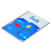 Vliegers in de lucht tekenen kids naam notitieboek (Linkerzijde)