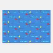 Vliegers in de lucht tekenen kinderen verjaardag inpakpapier vel (Voorkant 2)