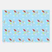 Vliegers in de Sky Blue Pattern Kinder Inpakpapier Vel (Voorkant)