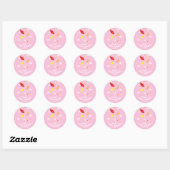 Vliegers in Sky Roze Meisje Baby shower Ronde Sticker (Vel)