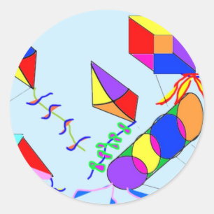 vliegers ronde sticker