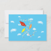 Vliegers Wolken Blauw Kinderen Foto Verjaardag Bedankkaart (Achterkant)