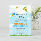 Vliegerveld dag verjaardagsfeestje uitnodiging (Staand voorkant)