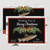 Vliegforel die je een prettige kerst geeft feestdagenkaart (Voorkant / Achterkant)