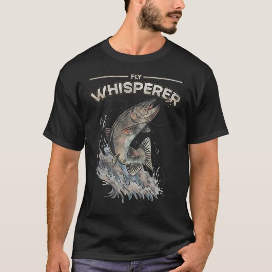 Vliegforel Whisperer Jokes Fish Artwork T-shirt (Voorkant)
