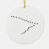 Vliegganzenformatie "V" Keramisch Ornament (Voorkant)