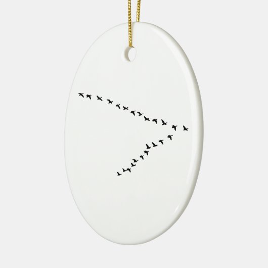 Vliegganzenformatie "V" Keramisch Ornament (Links)