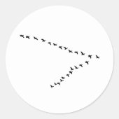 Vliegganzenformatie "V" Ronde Sticker (Voorkant)