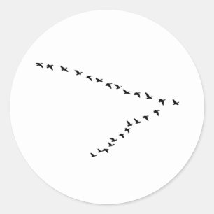 Vliegganzenformatie "V" Ronde Sticker