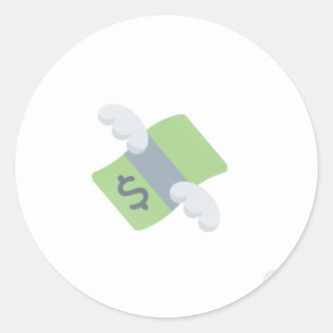 vlieggeld emoji ronde sticker