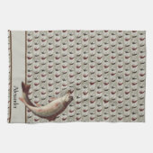 Vlieghanddoek met  vliegen regenboogforel theedoek (Horizontaal)