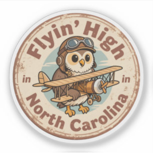 Vlieghoog_North Carolina Luchtvaart-Them-kunst Sticker