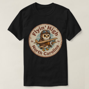 Vlieghoog_North Carolina Luchtvaart-Them-kunst T-shirt