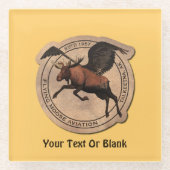 Vliegingspatch van Vliegtuig Glazen Onderzetter (Voorkant)