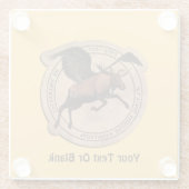 Vliegingspatch van Vliegtuig Glazen Onderzetter (Achterkant)