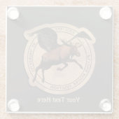 Vliegingspatch van Vliegtuig Glazen Onderzetter (Achterkant)