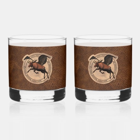 Vliegingspatch van Vliegtuig Whisky Glas (Voorkant)