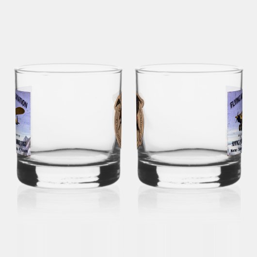 Vliegingspatch van Vliegtuig Whisky Glas (Links)
