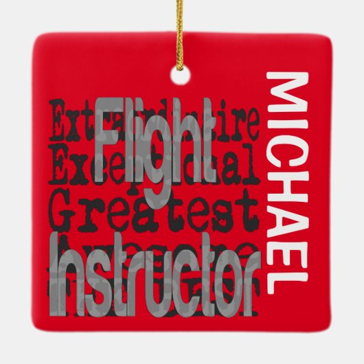 Vlieginstructeur Extraordinaire CUSTOM Keramisch Ornament (Achterkant)