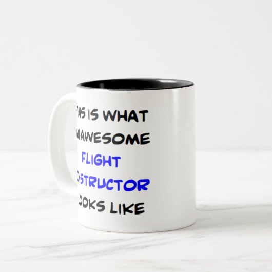 vlieginstructeur, geweldige tweekleurige koffiemok (Voorkant links)