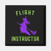 Vlieginstructeur heks Halloween Magneet (Voorkant)