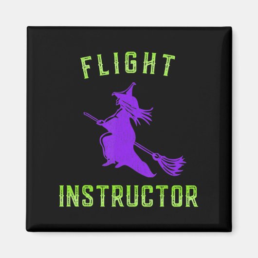 Vlieginstructeur heks Halloween Magneet (Voorkant)