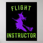 Vlieginstructeur heks Halloween Poster (Voorkant)