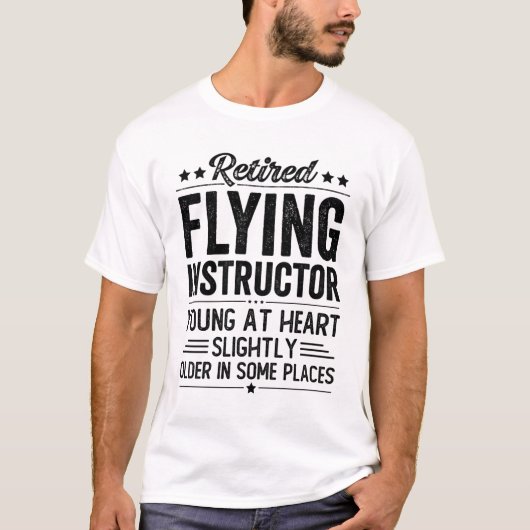 Vlieginstructeur in ruste t-shirt (Voorkant)
