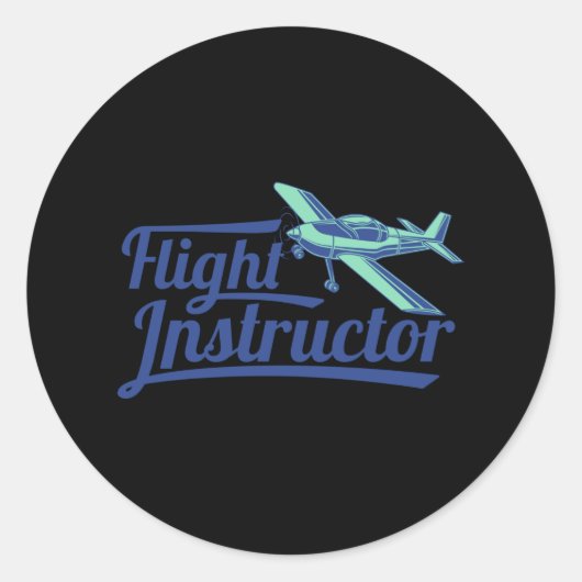 Vlieginstructeur Pilot Trainer CFI Aviation Ronde Sticker (Voorkant)