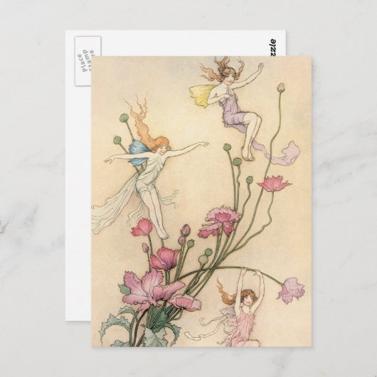  vliegjes, drie spirits gevuld met joy briefkaart (Voorkant / Achterkant)