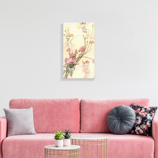 vliegjes, drie spirits gevuld met joy canvas afdruk (Insitu (Woonkamer))