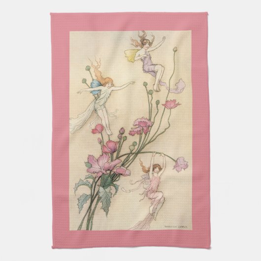 vliegjes, drie spirits gevuld met joy theedoek (Verticaal)