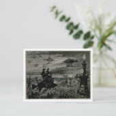 Vliegmachine over Parijs Briefkaart (Staand voorkant)