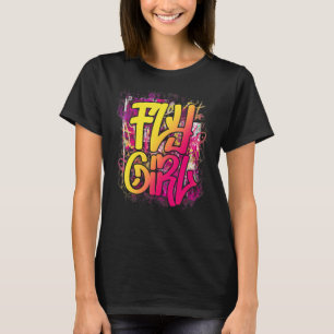 Vliegmeisje 80s 90s Oude School Hip Hop Meisjes T-shirt