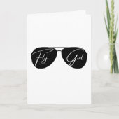 Vliegmeisje, Aviator Zonnebril,Script,Leuke Verjaa Kaart (Voorkant)