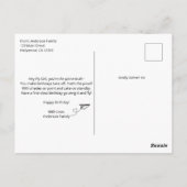 Vliegmeisje, Aviator Zonnebril, Script, Mooie Verj Briefkaart (Achterkant)