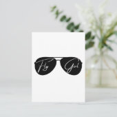 Vliegmeisje, Aviator Zonnebril, Script, Schattige  Briefkaart (Staand voorkant)