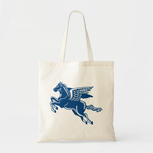 Vliegpaard - Indigostijl blauw en wit Tote Bag (Voorkant)