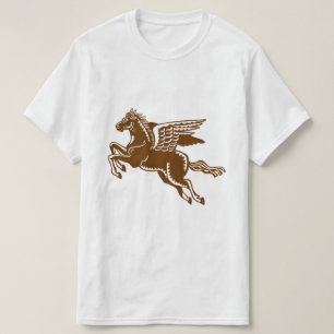 Vliegpaard - Walnut Brown en White T-Shirt