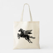 Vliegpaard - zwart-wit tote bag (Achterkant)