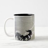 "Vliegpaarden" Tweekleurige Koffiemok (Links)