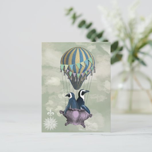 Vliegpinguïns 2 briefkaart (Staand voorkant)